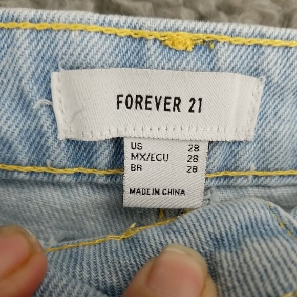 Forever 21 Shorts Women's 28 Button Fly Light Blue 100% Cotton High Rise *NWT* - Picture 7 of 8